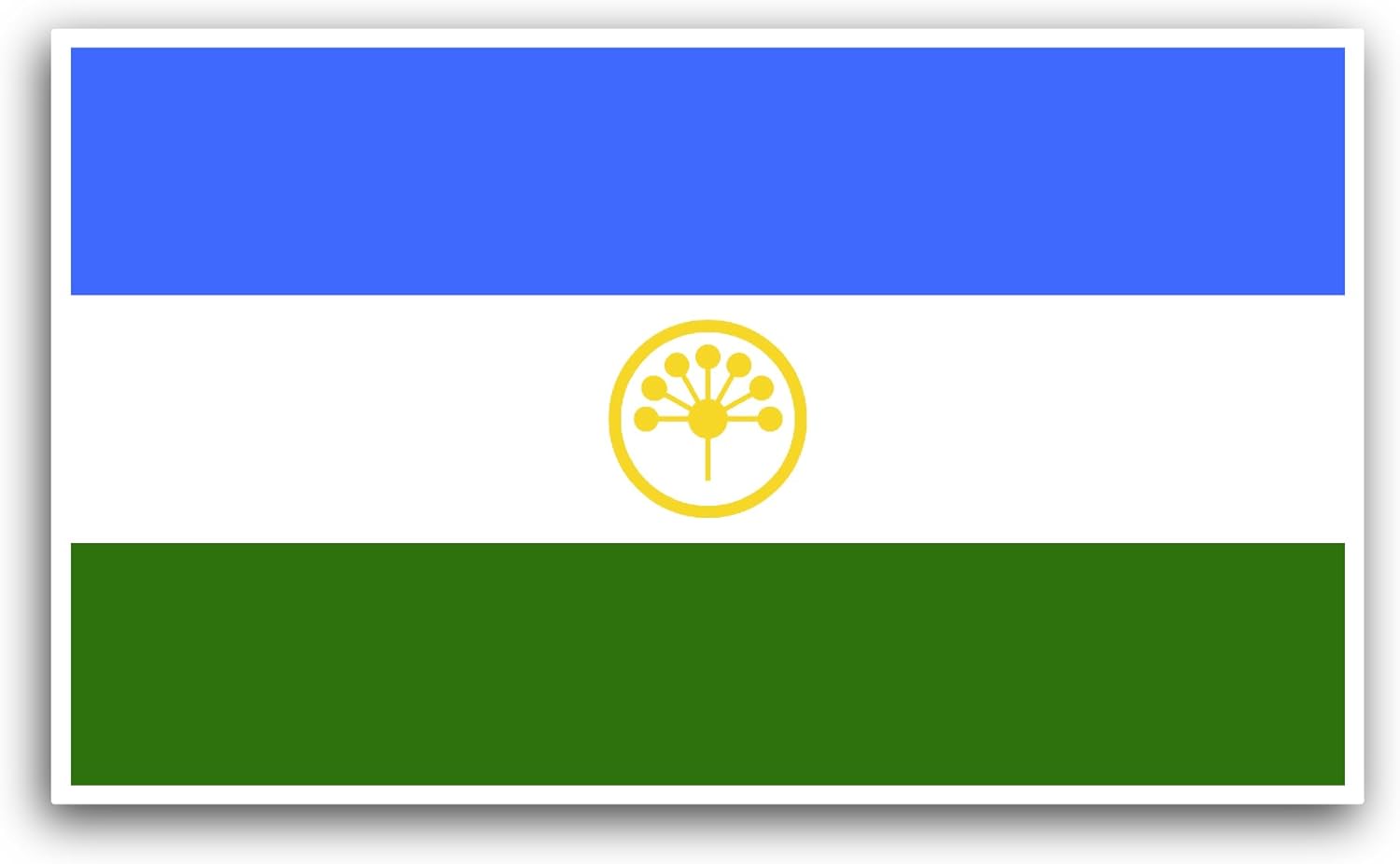 2 (Pieces) 3" and 5" Bashkortostan Flag Sticker, Waterproof Vinyl Decals for Many Purpose Like Cars, Trucks, Laptops, Phones, Windows and More