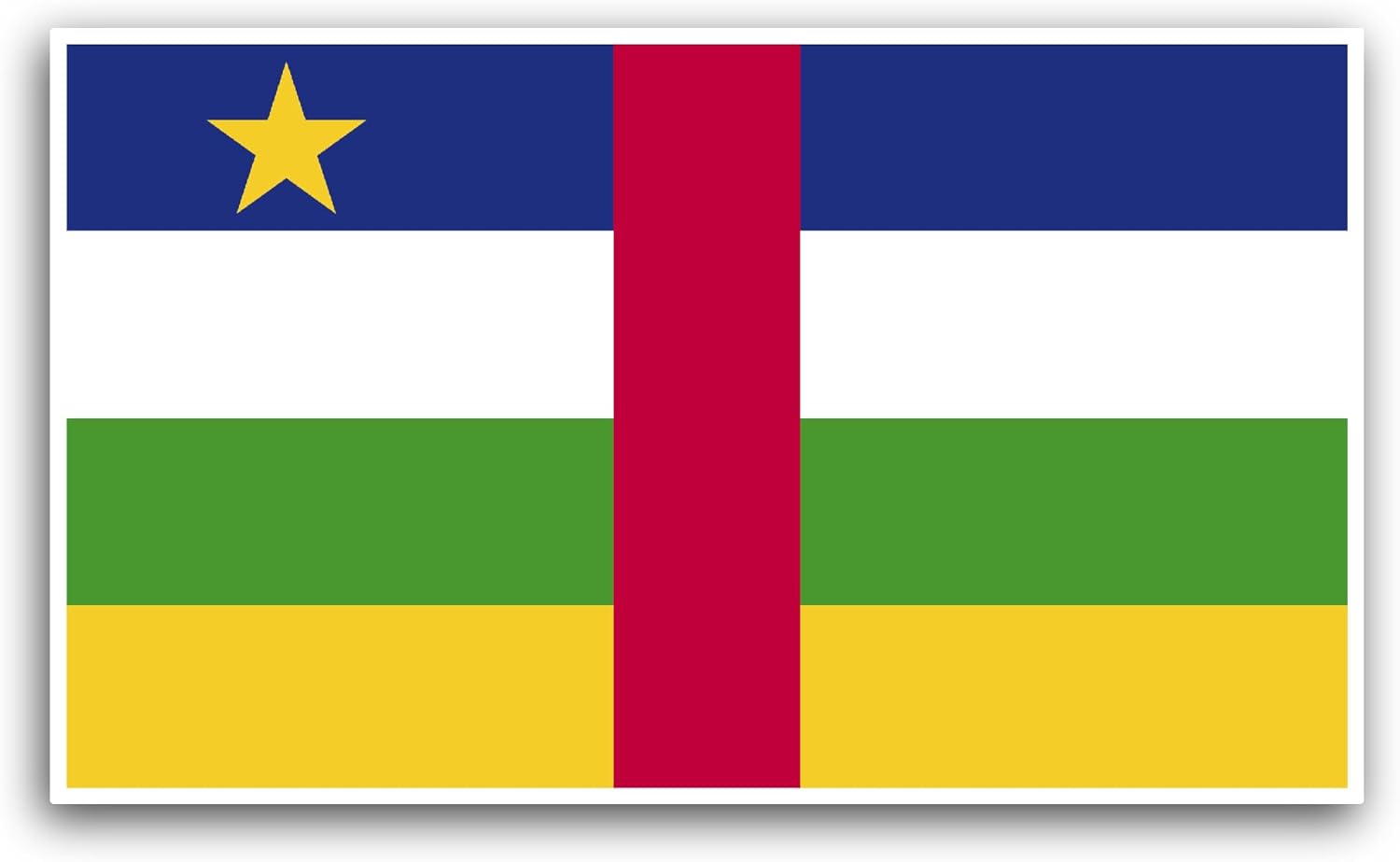 2 (Pieces) 3" and 5" Central African Republic Sticker, Waterproof Vinyl Decals for Many Purpose Like Cars, Trucks, Laptops, Phones, Windows and More