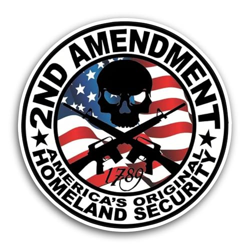 2 (Pieces) 3" and 5" 2nd Amendment Text Sticker, Waterproof Vinyl Decals for Many Purpose Like Cars,