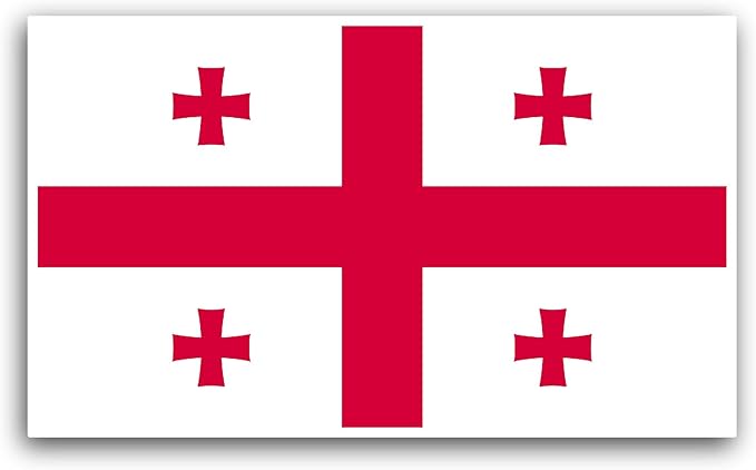 2 (Pieces) 3" and 5" Georgia Flag Sticker, Waterproof Vinyl Decals for Many Purpose Like Cars, Trucks, Laptops, Phones, Windows and More