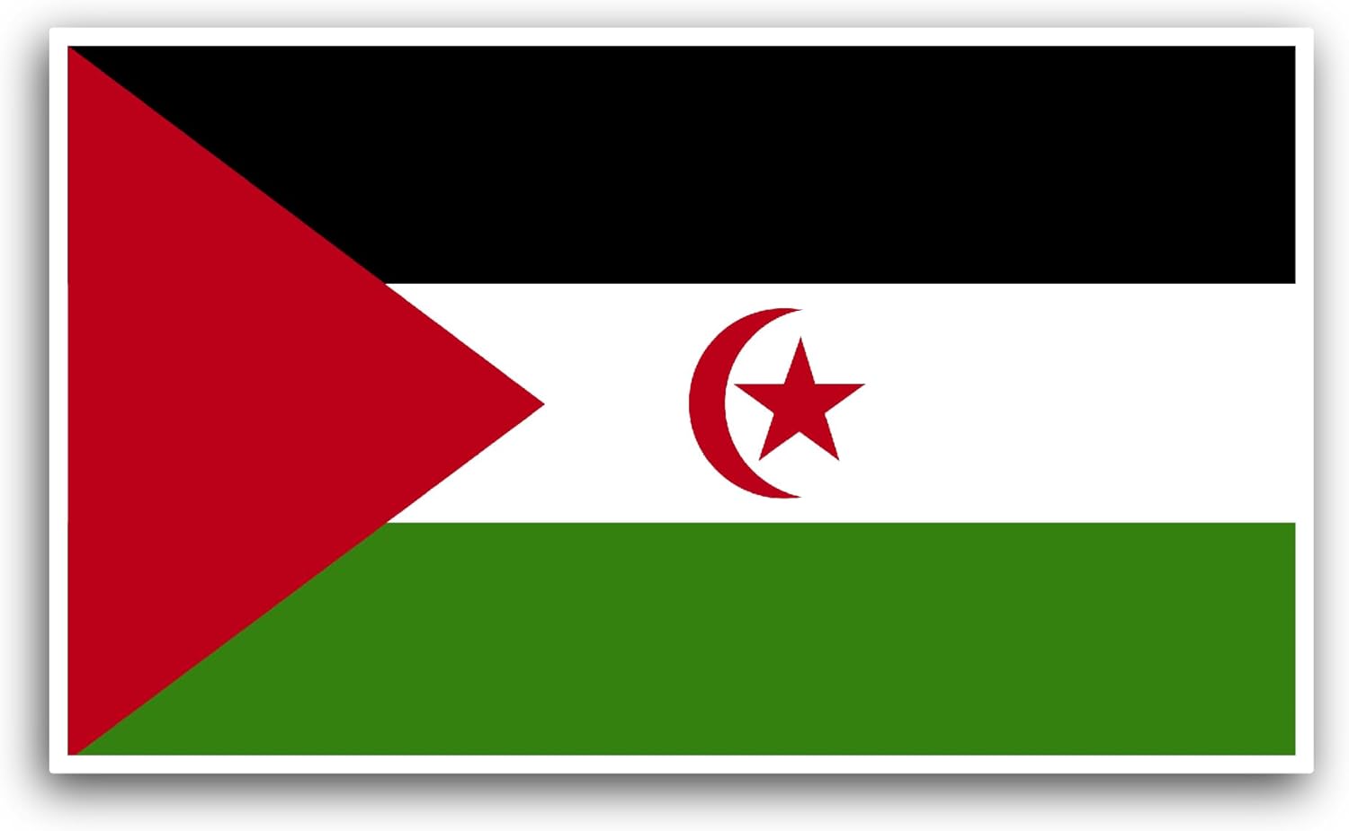 2 (Pieces) 3" and 5" Western Sahara Flag Sticker, Waterproof Vinyl Decals for Many Purpose Like Cars, Trucks, Laptops, Phones, Windows and More