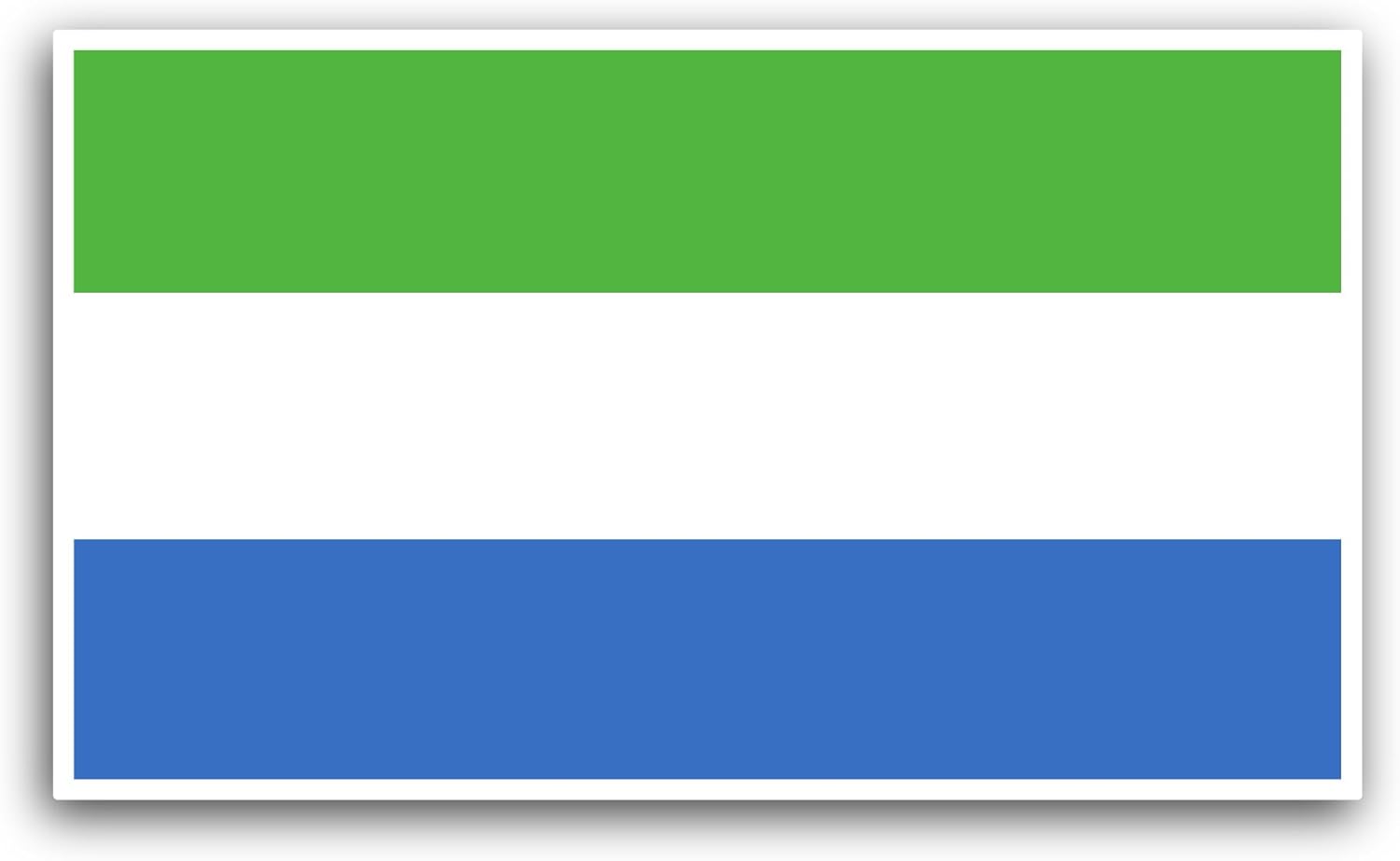 2 (Pieces) 3" and 5" Sierra Leone Flag Sticker, Waterproof Vinyl Decals for Many Purpose Like Cars, Trucks, Laptops, Phones, Windows and More