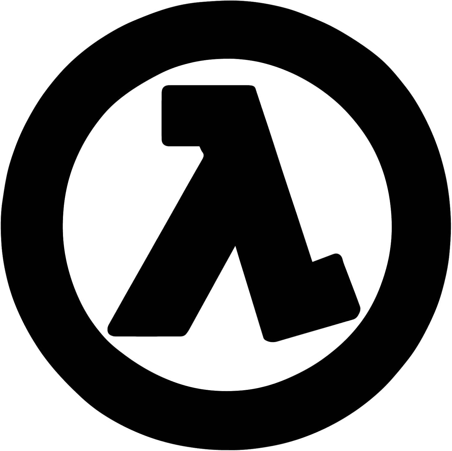 Black Lambda Window Vinyl Decal Sticker 6" (White), Waterproof Vinyl Decals for Many Purpose Like Cars, Trucks, Laptops, Phones, Windows and More