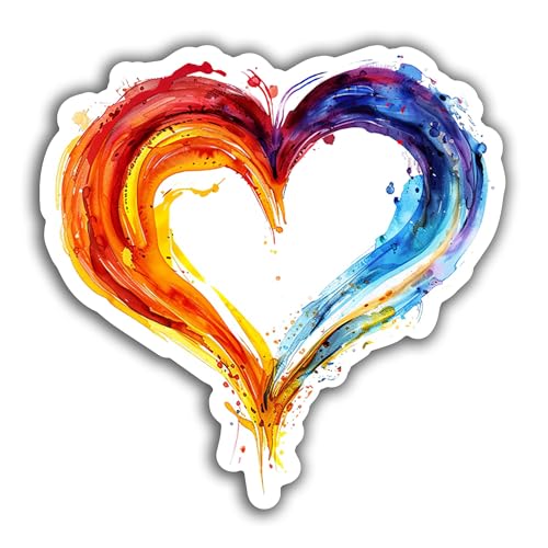 2 (Pieces) 3" and 5" Heart Frame Sticker, Waterproof Vinyl Decals for Many Purpose Like Cars, Trucks