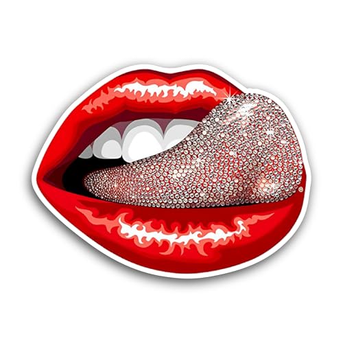 2 (Pieces) 3" and 5" Red Lips Sticker, Waterproof Vinyl Decals for Many Purpose Like Cars, Trucks, L