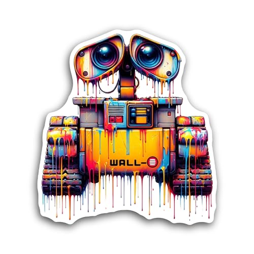 2 (Pieces) 3" and 5" Cartoon Robot Sticker, Waterproof Vinyl Decals for Many Purpose Like Cars, Truc