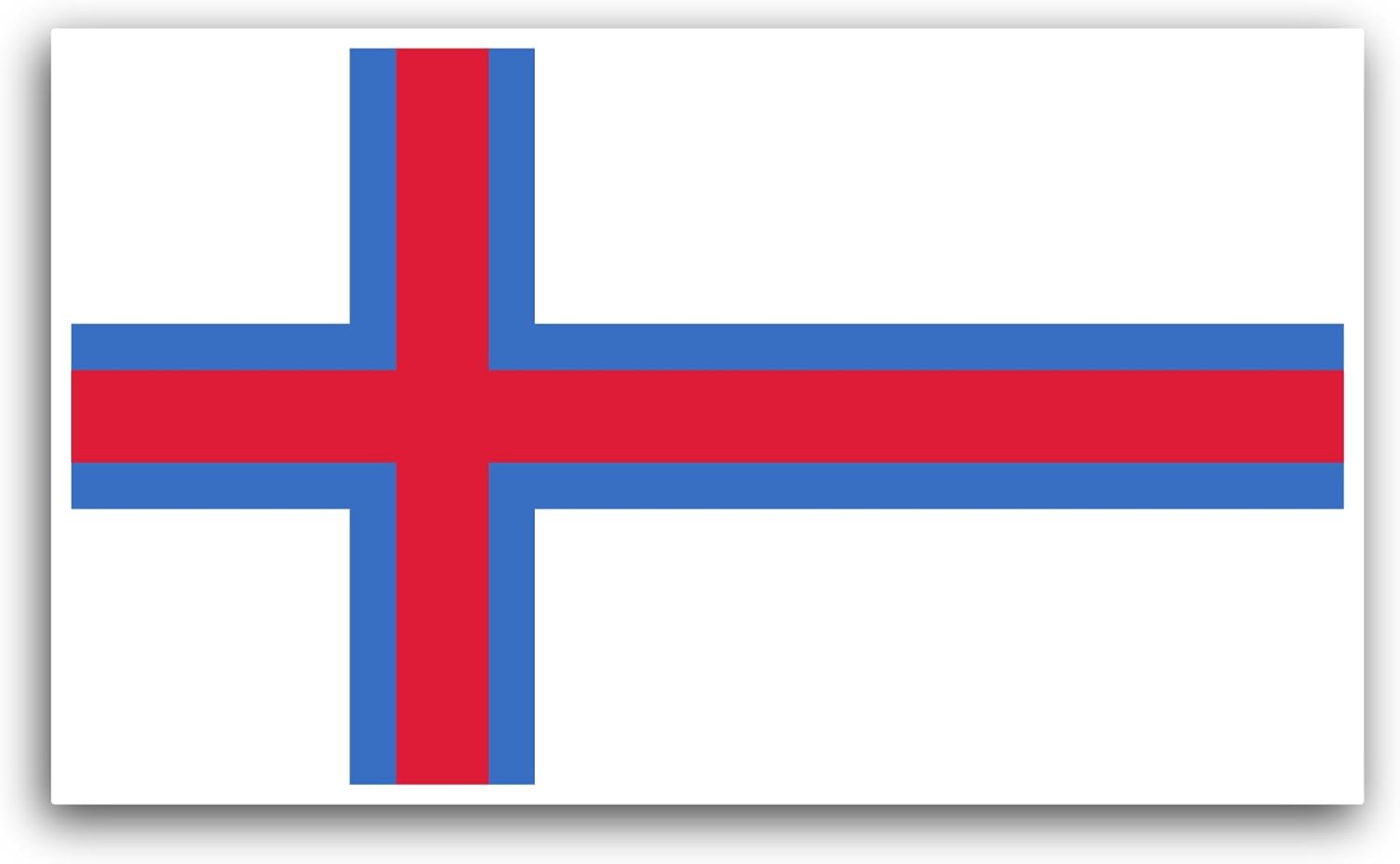 2 (Pieces) 3" and 5" Faroe Islands Flag Sticker, Waterproof Vinyl Decals for Many Purpose Like Cars, Trucks, Laptops, Phones, Windows and More