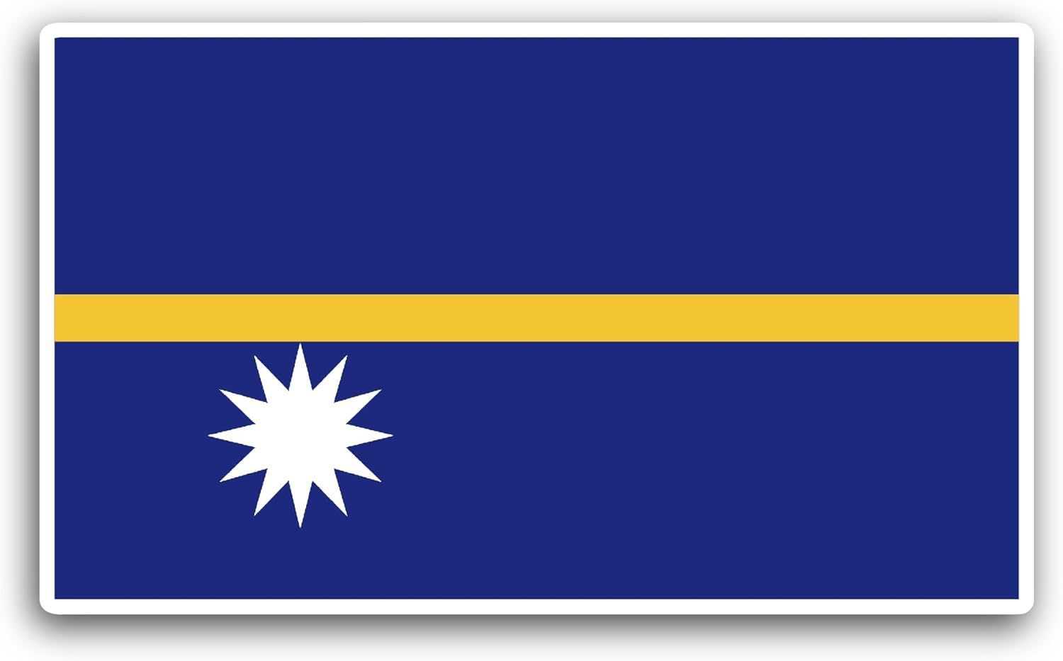 2 (Pieces) 3" and 5" Nauru Flag Sticker, Waterproof Vinyl Decals for Many Purpose Like Cars, Trucks, Laptops, Phones, Windows and More