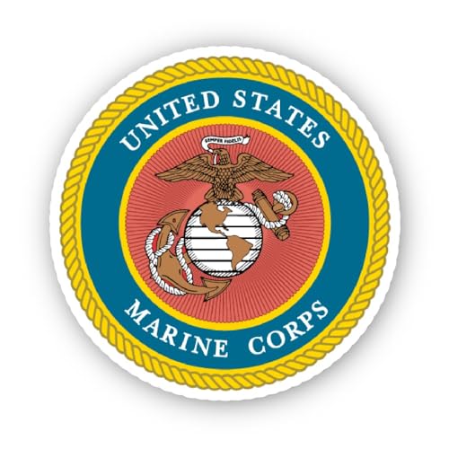2 (Pieces) 3" and 5" Emblem with Eagle, Globe, and Anchor Sticker, Waterproof Vinyl Decals for Many 