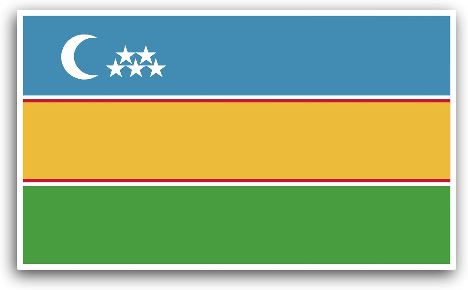 2 (Pieces) 3" and 5" Karakalpakstan Flag Sticker, Waterproof Vinyl Decals for Many Purpose Like Cars, Trucks, Laptops, Phones, Windows and More