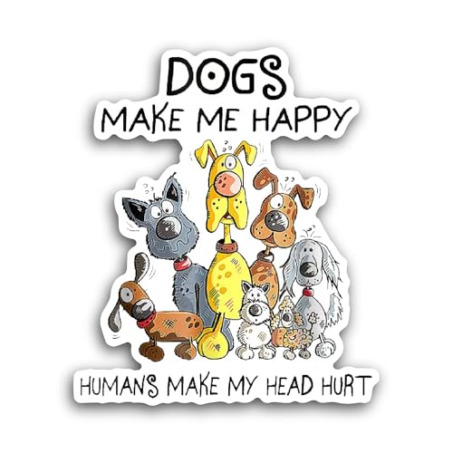 2 (Pieces) 3" and 5" Dogs Make Sticker, Waterproof Vinyl Decals for Many Purpose Like Cars, Trucks, 