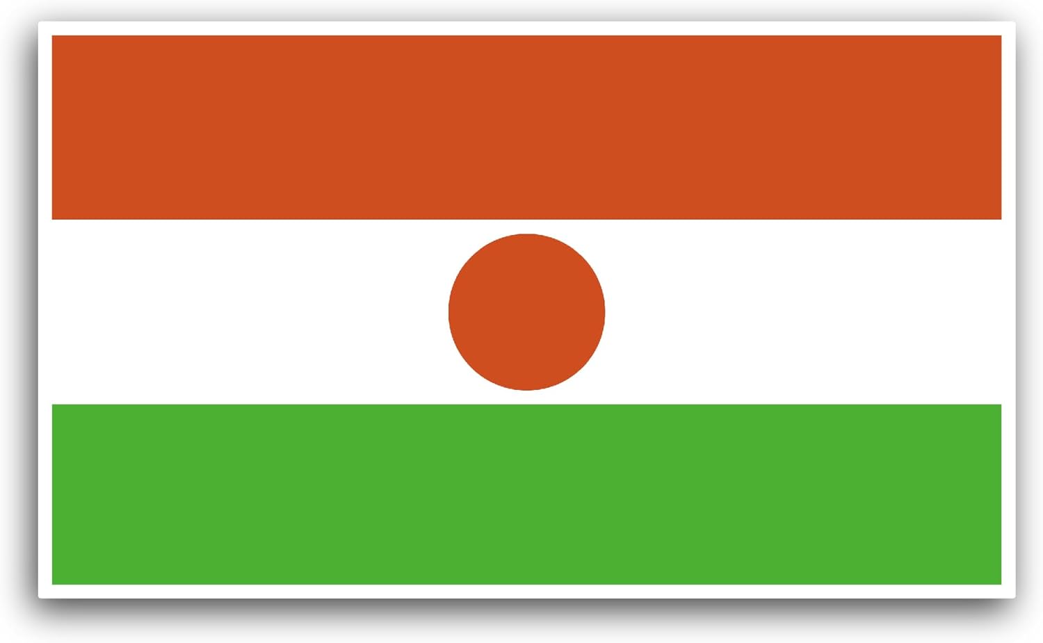 2 (Pieces) 3" and 5" Niger Flag Sticker, Waterproof Vinyl Decals for Many Purpose Like Cars, Trucks, Laptops, Phones, Windows and More