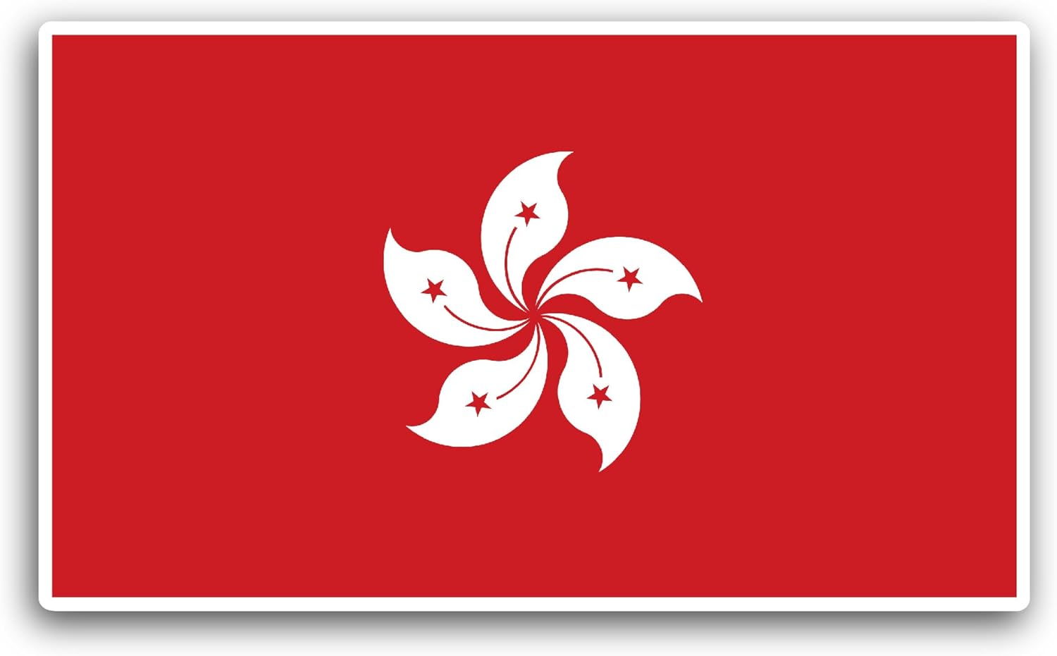 2 (Pieces) 3" and 5" Hong Kong Flag Sticker, Waterproof Vinyl Decals for Many Purpose Like Cars, Trucks, Laptops, Phones, Windows and More