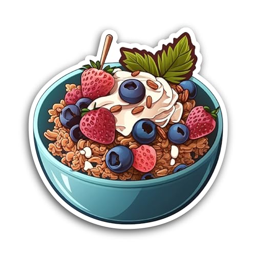 2 (Pieces) 3" and 5" Cereal Bowl Sticker, Waterproof Vinyl Decals for Many Purpose Like Cars, Trucks