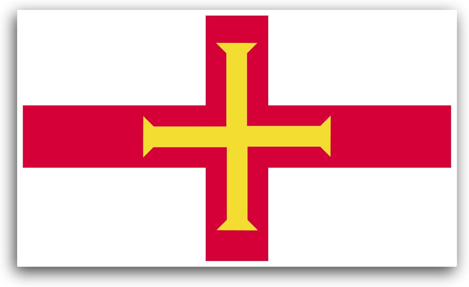 2 (Pieces) 3" and 5" Guernesy Flag Sticker, Waterproof Vinyl Decals for Many Purpose Like Cars, Trucks, Laptops, Phones, Windows and More