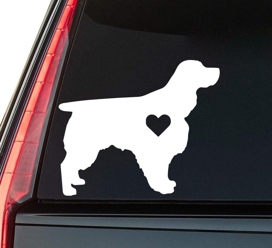 Springer Spaniel Window Vinyl Decal Sticker 6" (White), Waterproof Vinyl Decals for Many Purpose Like Cars, Trucks, Laptops, Phones, Windows and More