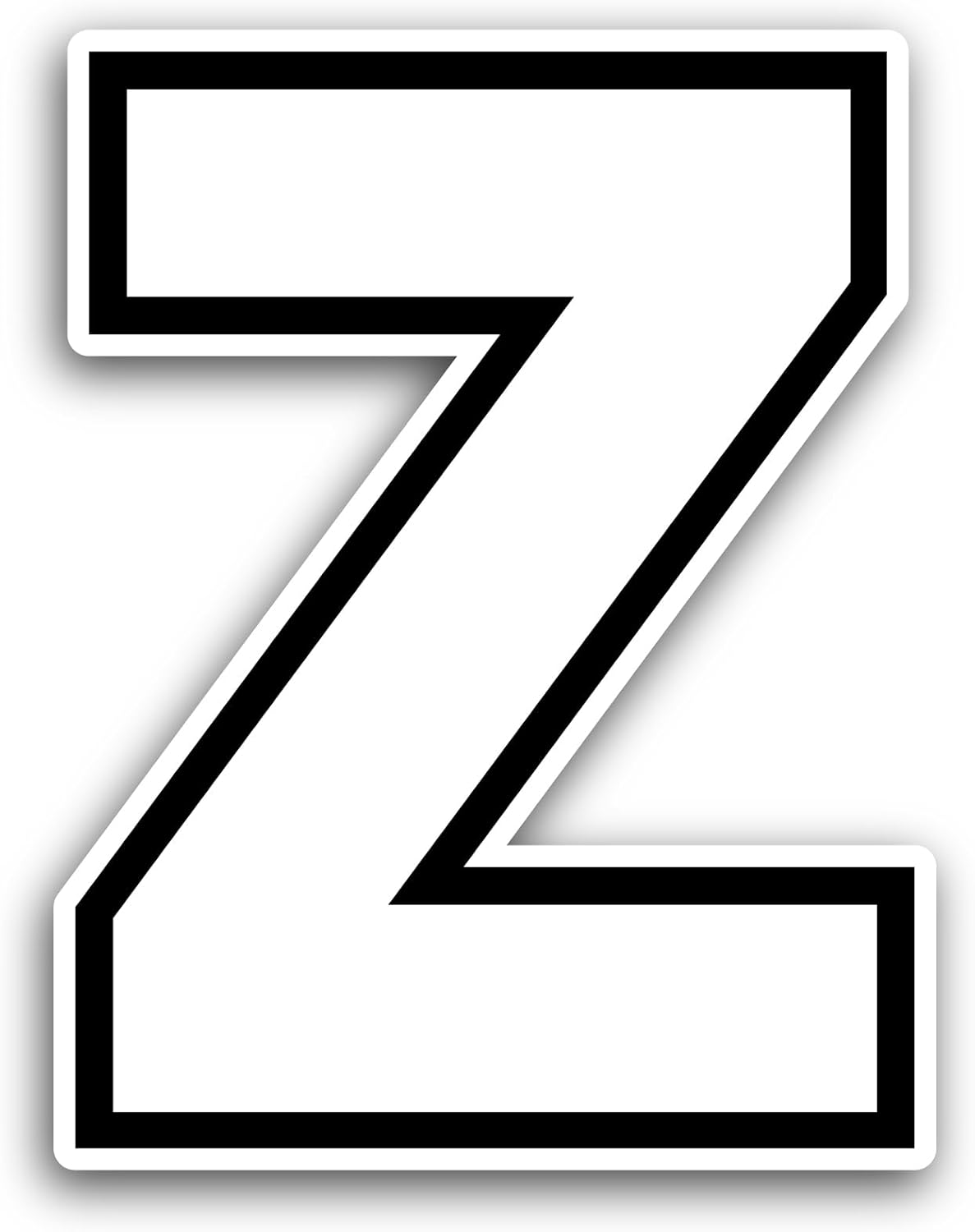 2 (Pieces) 3" and 5" Letter Z Sticker, Waterproof Vinyl Decals for Many Purpose Like Cars, Trucks, Laptops, Phones, Windows and More