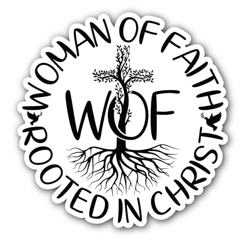 2 (Pieces) 3" and 5" Women of Faith Sticker, Waterproof Vinyl Decals for Many Purpose Like Cars, Tru