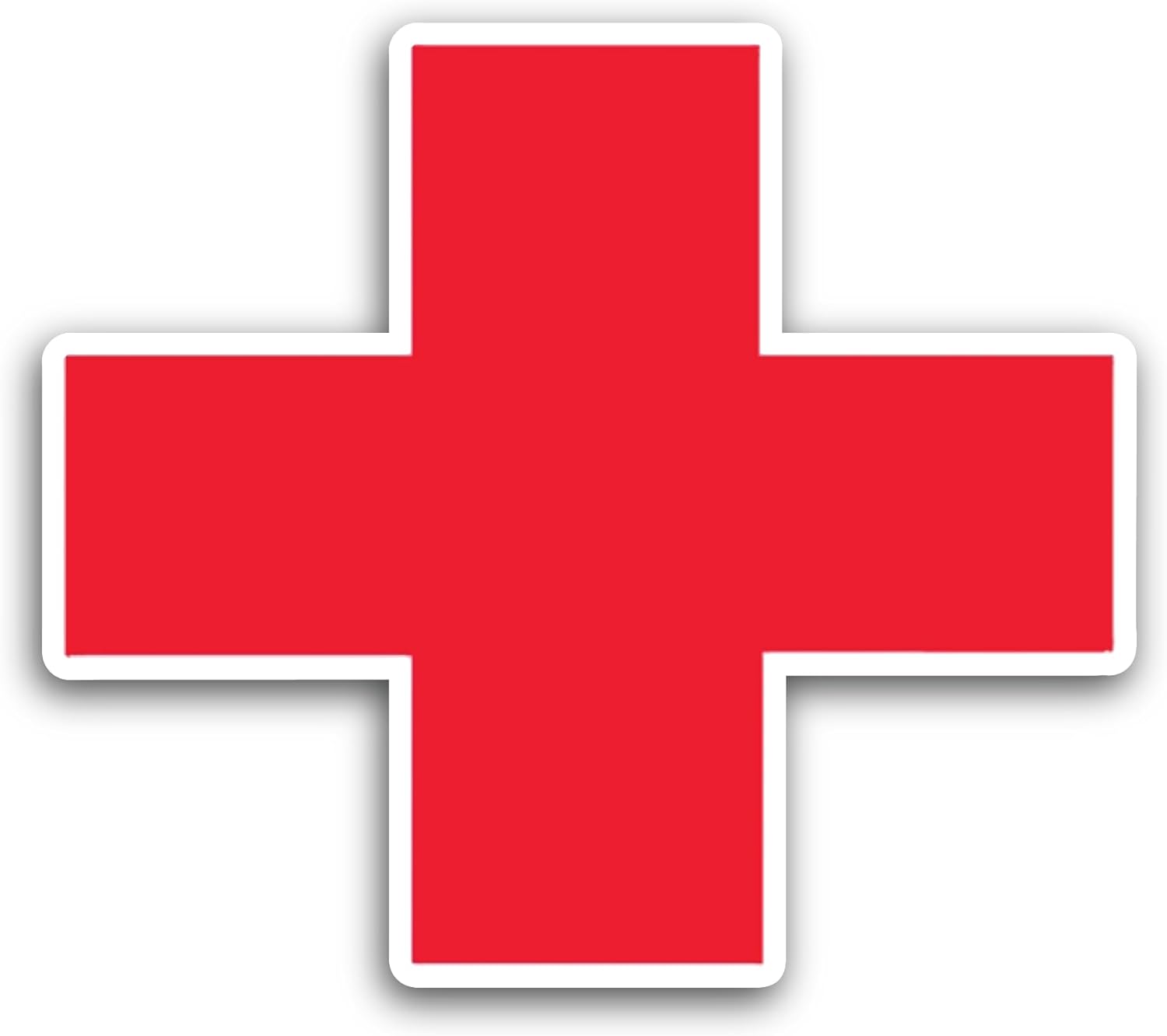 2 (Pieces) 3" and 5" Red Cross Sticker, Waterproof Vinyl Decals for Many Purpose Like Cars, Trucks, Laptops, Phones, Windows and More