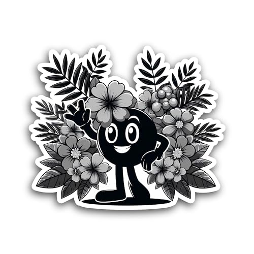2 (Pieces) 3" and 5" Vintage Cartoon Character Sticker, Waterproof Vinyl Decals for Many Purpose Lik