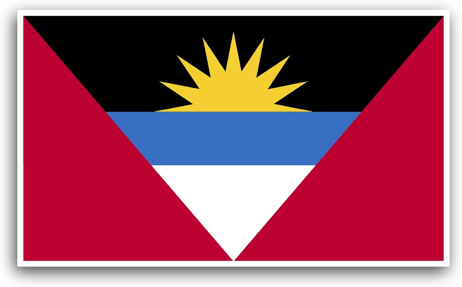2 (Pieces) 3" and 5" Antigua and Barbuda Flag Sticker, Waterproof Vinyl Decals for Many Purpose Like Cars, Trucks, Laptops, Phones, Windows and More