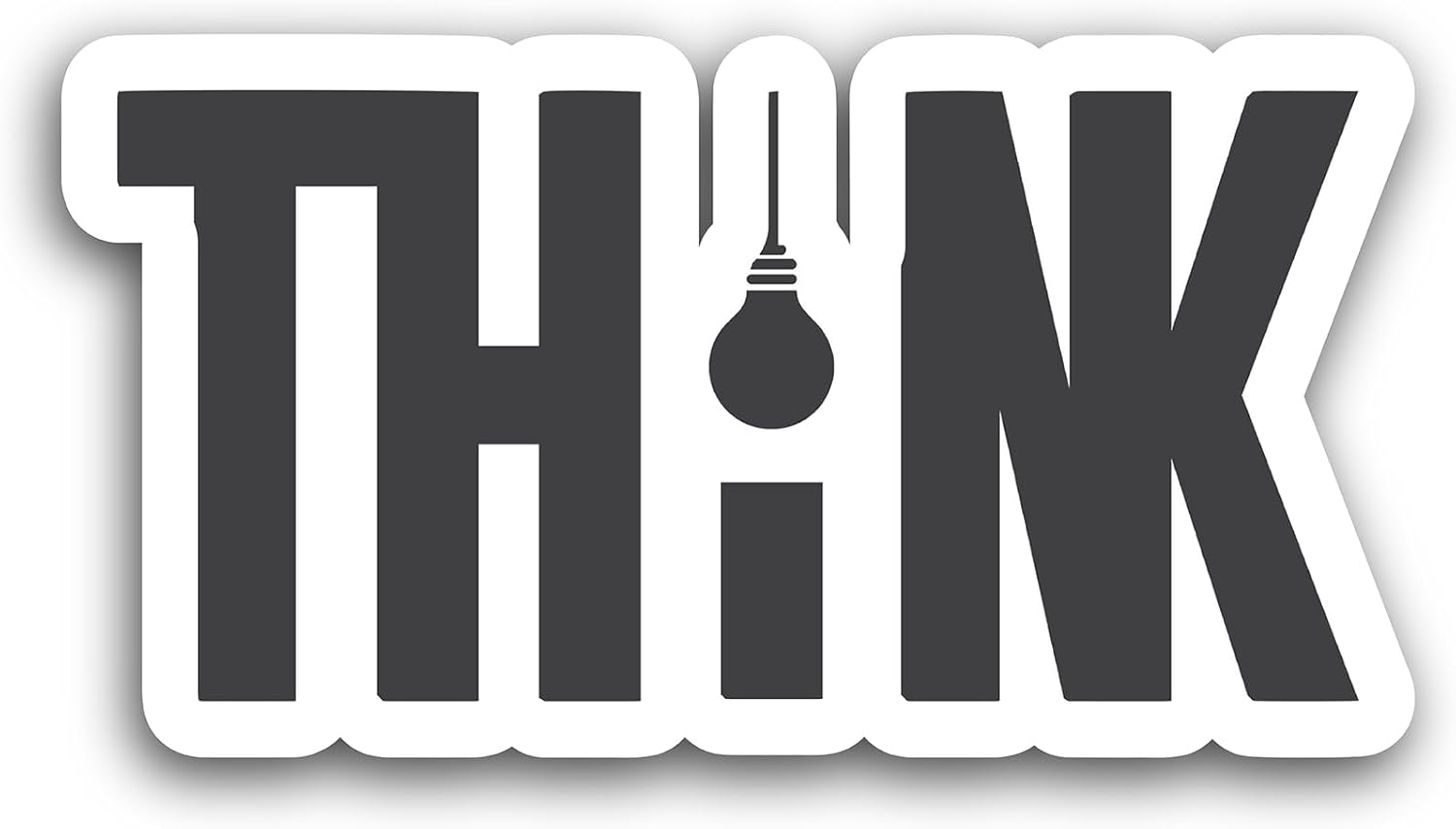 2 (Pieces) 3" and 5" Think Sticker, Waterproof Vinyl Decals for Many Purpose Like Cars, Trucks, Laptops, Phones, Windows and More (Copy)