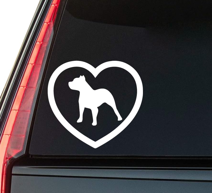 Pit Bull Window Vinyl Decal Sticker 6" (White), Waterproof Vinyl Decals for Many Purpose Like Cars, Trucks, Laptops, Phones, Windows and More