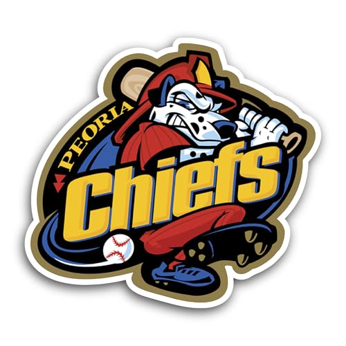 2 (Pieces) 3" and 5" Pe0ria Baseball Logo Decal Sticker, Waterproof Vinyl Decals for Many Purpose Li