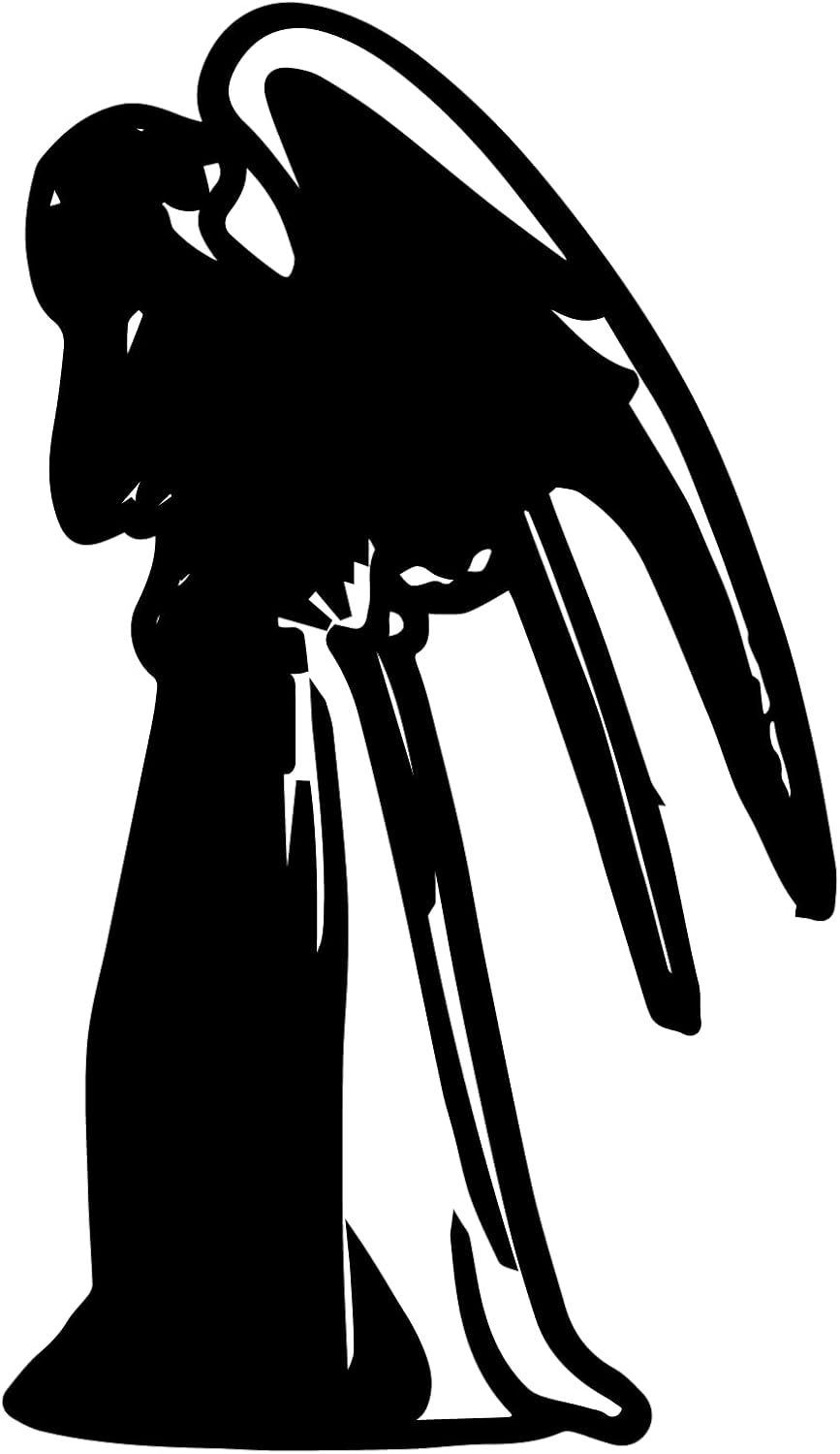 Weeping Angel Window Vinyl Decal Sticker 6" (White), Waterproof Vinyl Decals for Many Purpose Like Cars, Trucks, Laptops, Phones, Windows and More