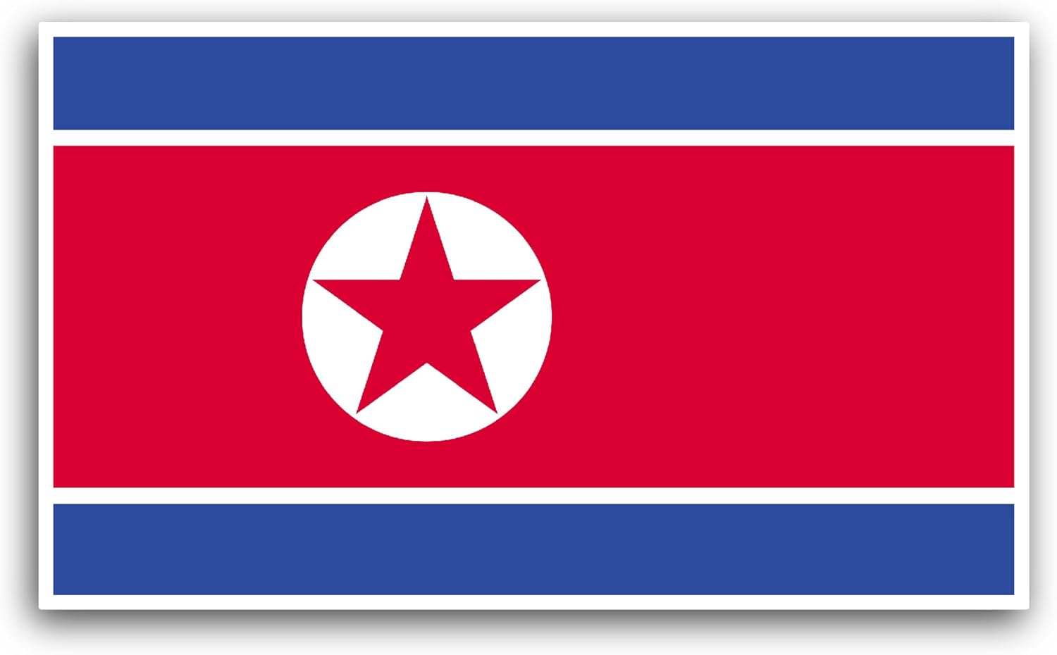 2 (Pieces) 3" and 5" Korea, North Flag Sticker, Waterproof Vinyl Decals for Many Purpose Like Cars, Trucks, Laptops, Phones, Windows and More