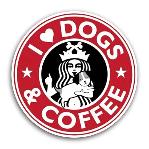 2 (Pieces) 3" and 5" I Love Dogs Sticker, Waterproof Vinyl Decals for Many Purpose Like Cars, Trucks