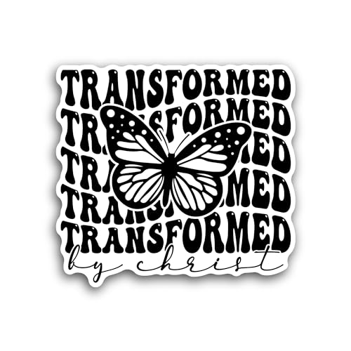 2 (Pieces) 3" and 5" Transformed Text with Butterfly Sticker, Waterproof Vinyl Decals for Many Purpo
