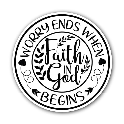 2 (Pieces) 3" and 5" Worry Ends When Sticker, Waterproof Vinyl Decals for Many Purpose Like Cars, Tr