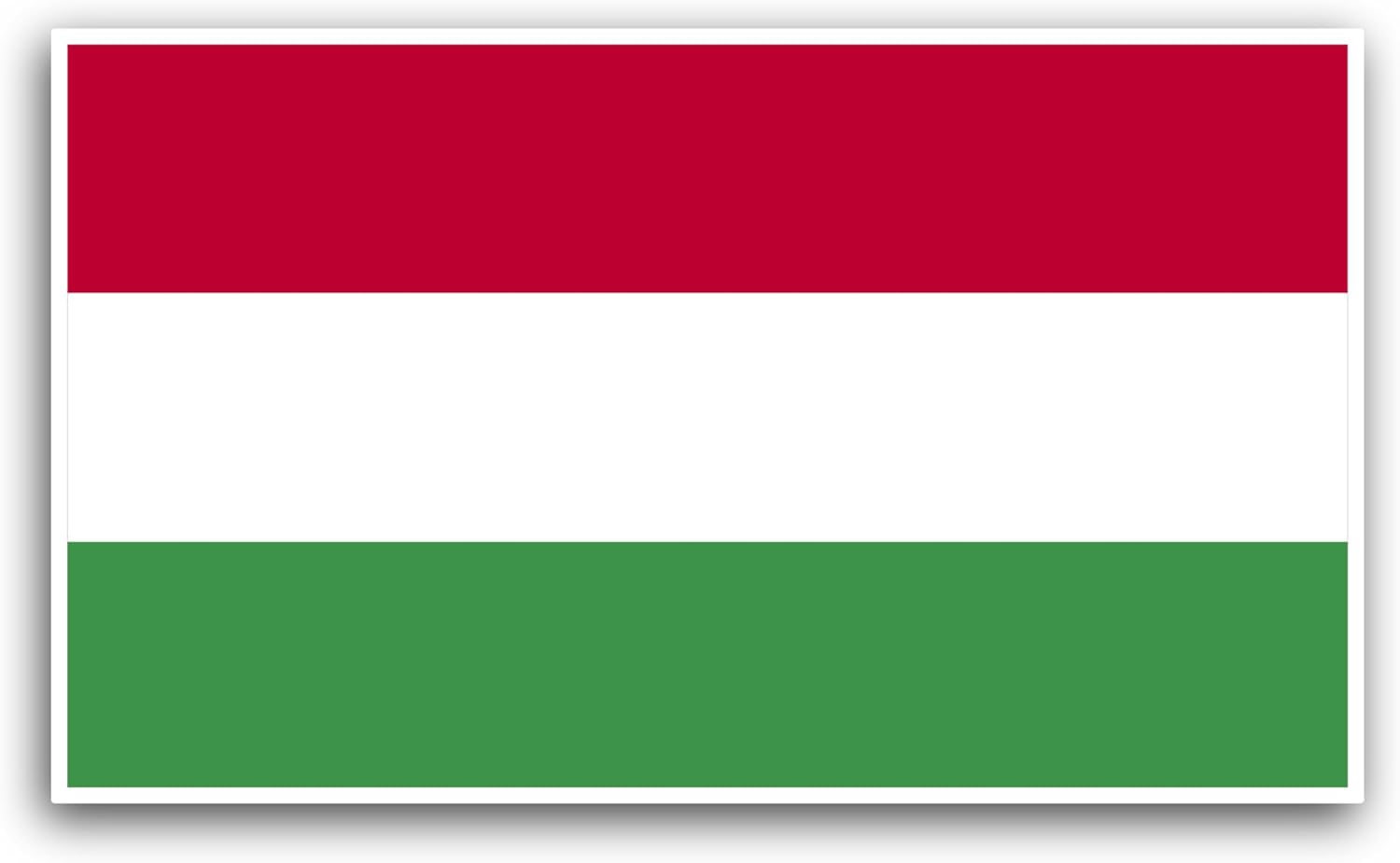 2 (Pieces) 3" and 5" Hungary Flag Sticker, Waterproof Vinyl Decals for Many Purpose Like Cars, Trucks, Laptops, Phones, Windows and More