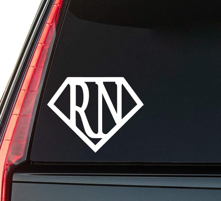 Super RN Window Vinyl Decal Sticker 6" (White), Waterproof Vinyl Decals for Many Purpose Like Cars, Trucks, Laptops, Phones, Windows and More