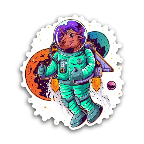 2 (Pieces) 3" and 5" Astronaut and Space Sticker, Waterproof Vinyl Decals for Many Purpose Like Cars