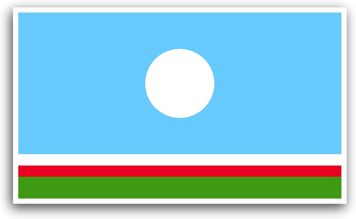 2 (Pieces) 3" and 5" Sakha Republic Flag Sticker, Waterproof Vinyl Decals for Many Purpose Like Cars, Trucks, Laptops, Phones, Windows and More