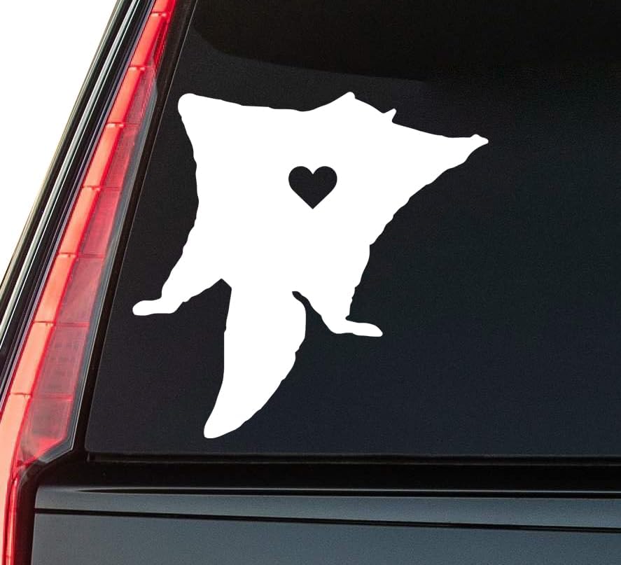 Flying Squirrel Window Vinyl Decal Sticker 6" (White), Waterproof Vinyl Decals for Many Purpose Like Cars, Trucks, Laptops, Phones, Windows and More