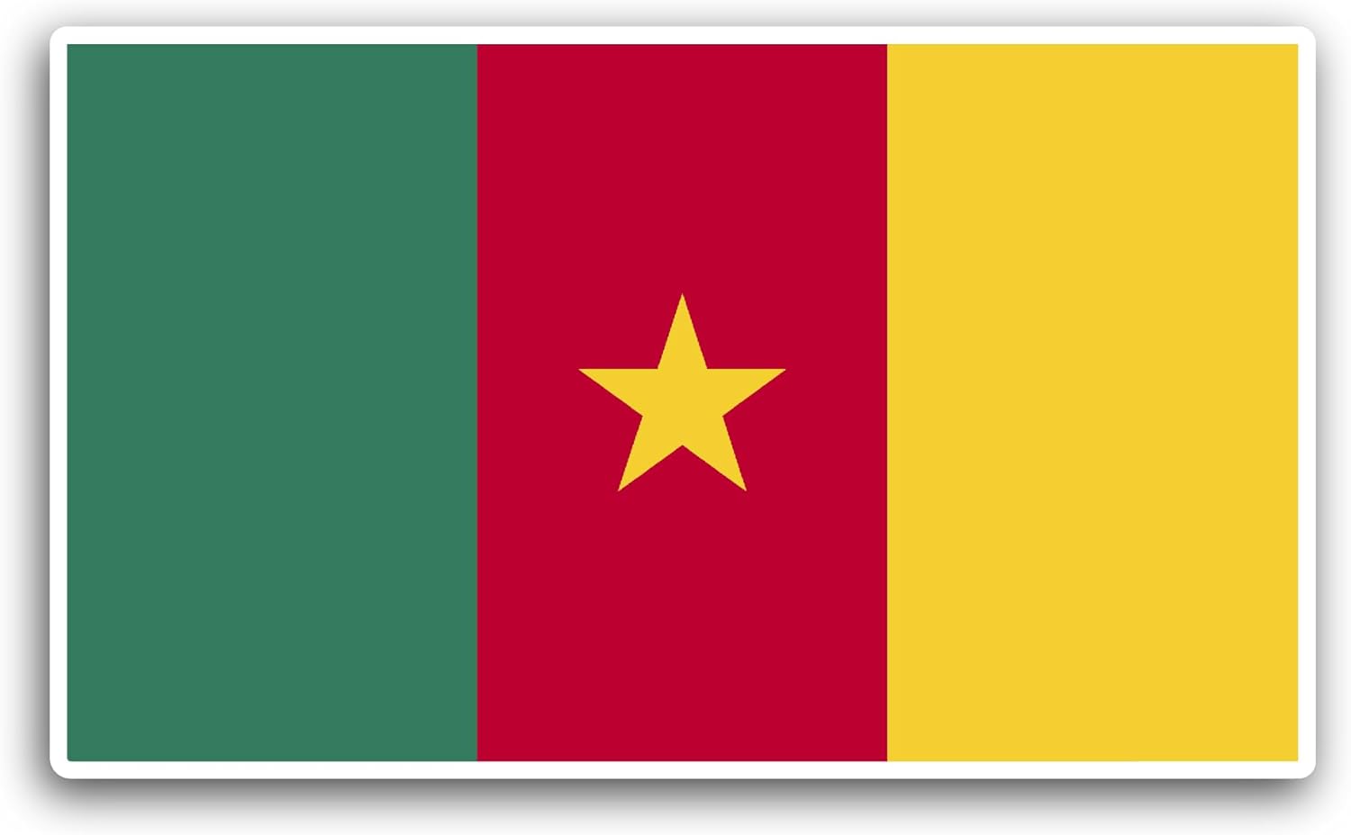 2 (Pieces) 3" and 5" Cameroon Flag Sticker, Waterproof Vinyl Decals for Many Purpose Like Cars, Trucks, Laptops, Phones, Windows and More