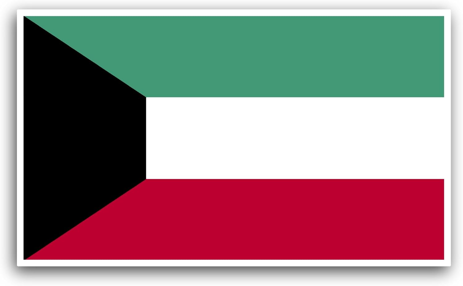 2 (Pieces) 3" and 5" Kuwait Flag Sticker, Waterproof Vinyl Decals for Many Purpose Like Cars, Trucks, Laptops, Phones, Windows and More