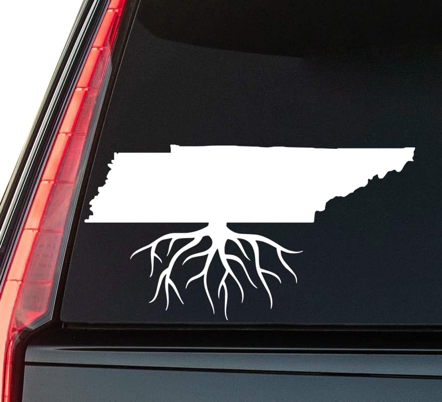 North Carolina Roots Window Vinyl Decal Sticker 6" (White), Waterproof Vinyl Decals for Many Purpose Like Cars, Trucks, Laptops, Phones, Windows and More