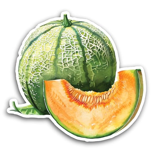 2 (Pieces) 3" and 5" Melon Sticker, Waterproof Vinyl Decals for Many Purpose Like Cars, Trucks, Lapt