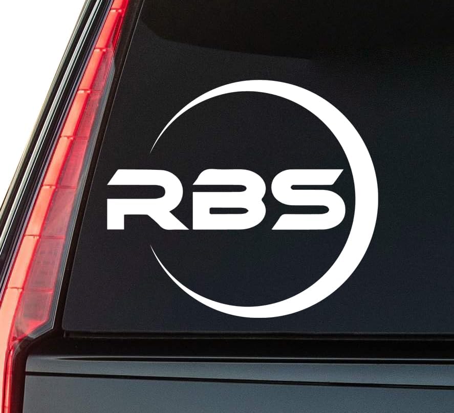 RBS Window Vinyl Decal Sticker 6" (White), Waterproof Vinyl Decals for Many Purpose Like Cars, Trucks, Laptops, Phones, Windows and More