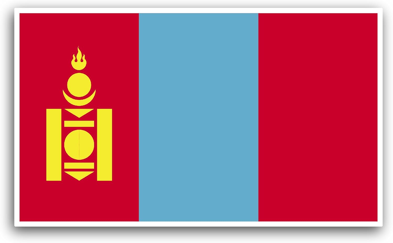 2 (Pieces) 3" and 5" Mongolia Flag Sticker, Waterproof Vinyl Decals for Many Purpose Like Cars, Trucks, Laptops, Phones, Windows and More