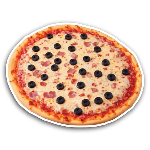 2 (Pieces) 3" and 5" Classic Pizza Sticker, Waterproof Vinyl Decals for Many Purpose Like Cars, Truc