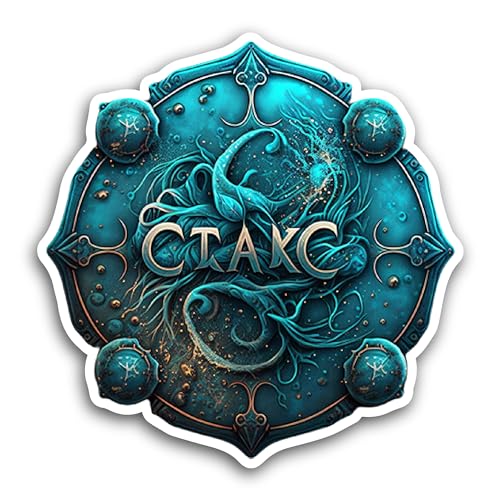 2 (Pieces) 3" and 5" Fantasy Shield Sticker, Waterproof Vinyl Decals for Many Purpose Like Cars, Tru