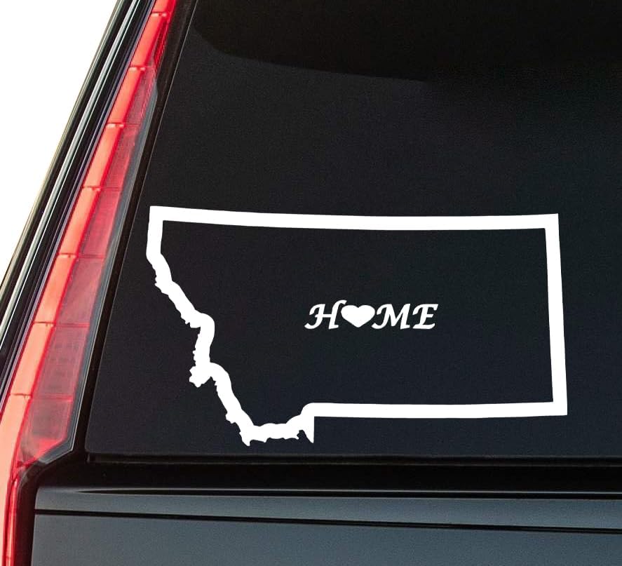 Montana Home Window Vinyl Decal Sticker 6" (White), Waterproof Vinyl Decals for Many Purpose Like Cars, Trucks, Laptops, Phones, Windows and More