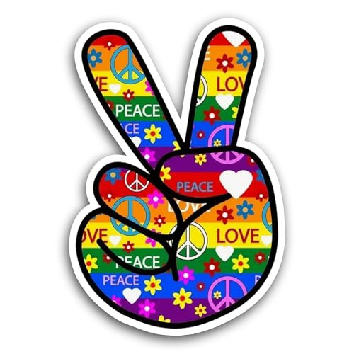 2 (Pieces) 3" and 5" Peace Sign Sticker, Waterproof Vinyl Decals for Many Purpose Like Cars, Trucks,