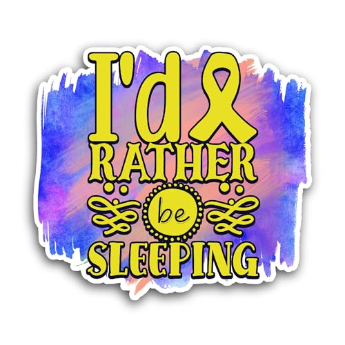 2 (Pieces) 3" and 5" I'd Rather Be Sleeping Sticker, Waterproof Vinyl Decals for Many Purpose Like C