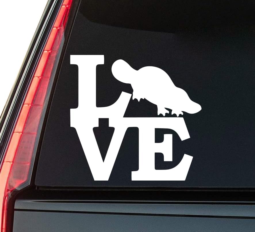 Platypus Window Vinyl Decal Sticker 6" (White), Waterproof Vinyl Decals for Many Purpose Like Cars, Trucks, Laptops, Phones, Windows and More